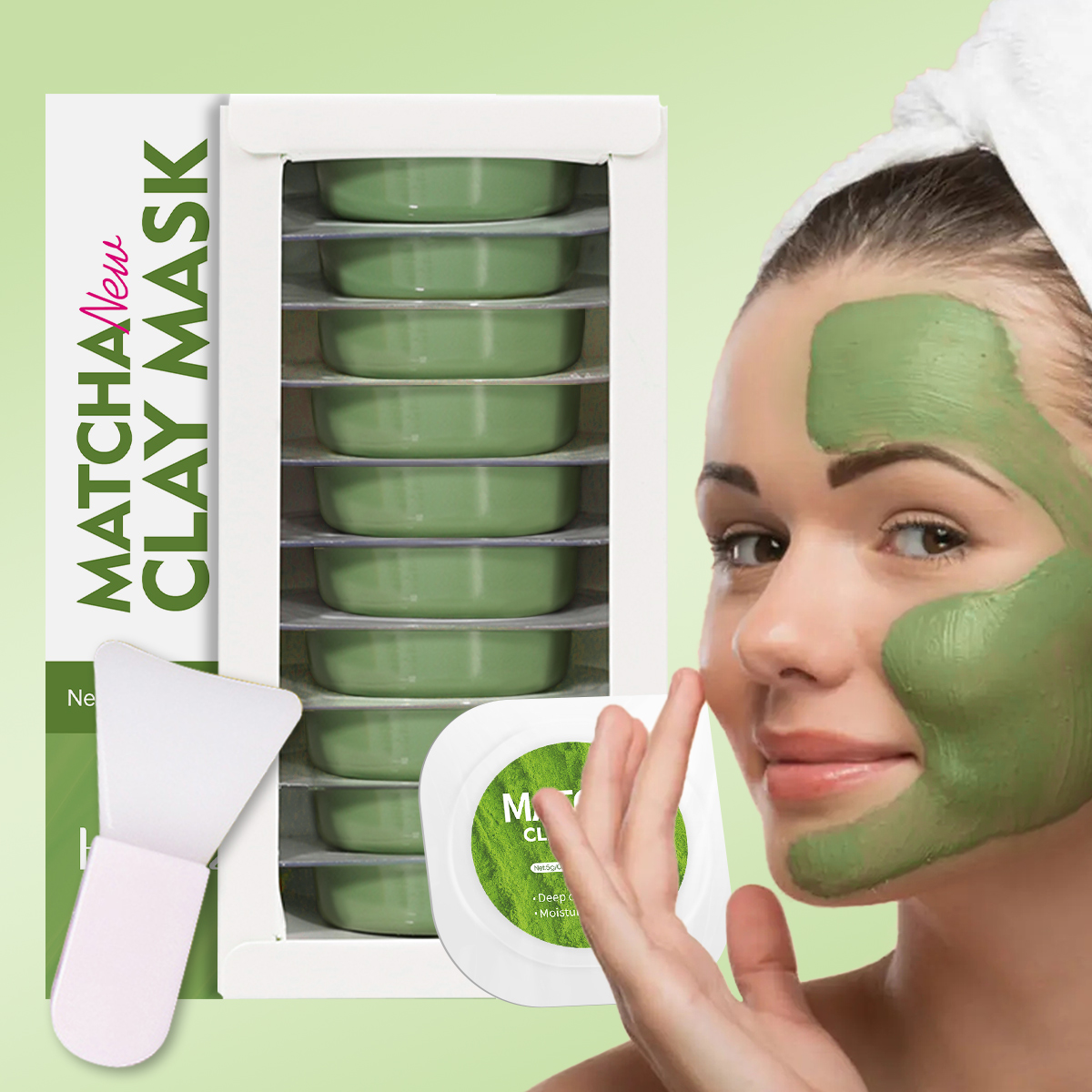 Mud Mask Kaolin - Matcha Deep Cleansing Mask สูตรโคลนดินเหนียว ควบคุมความมันให้ความสดชื่น