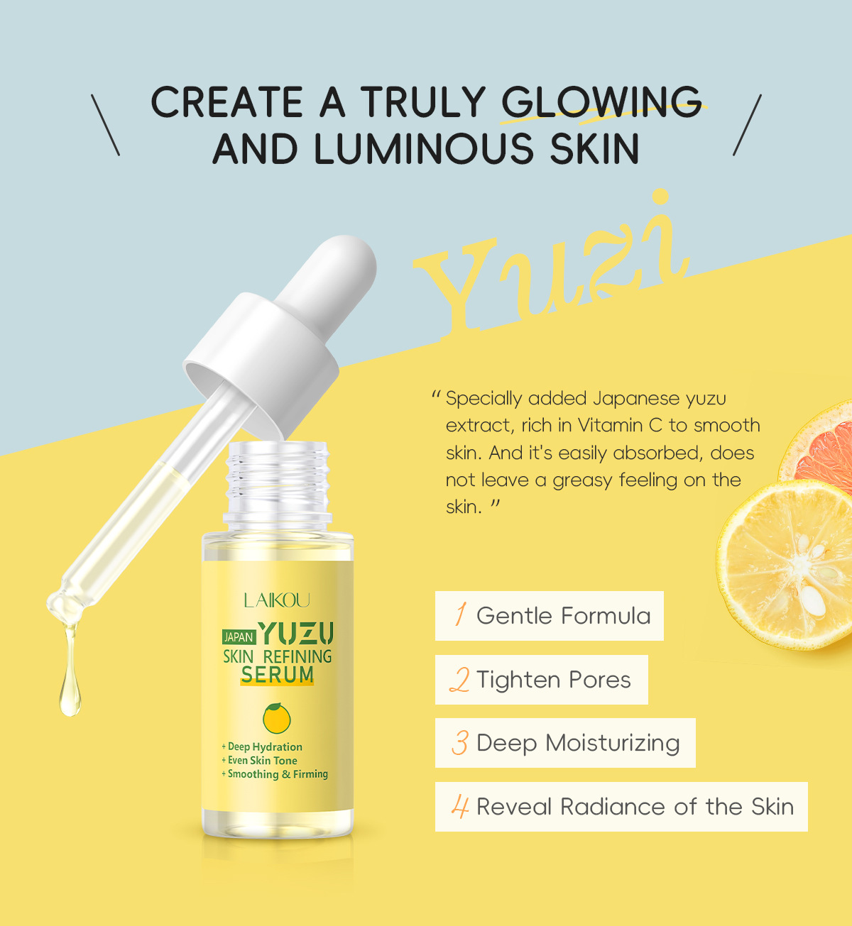 LAIKOU เอสเซนส์เกรปฟรุต ยูซึ เ - Niacinamide Brightening Serum บทวิจารณ์และราคา