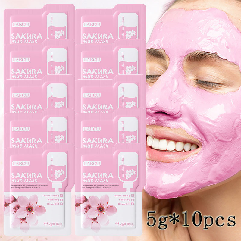 10pcsLAIKOU SAKURA Mud Mask BA - Mud Mask Kaolin บทวิจารณ์และราคา