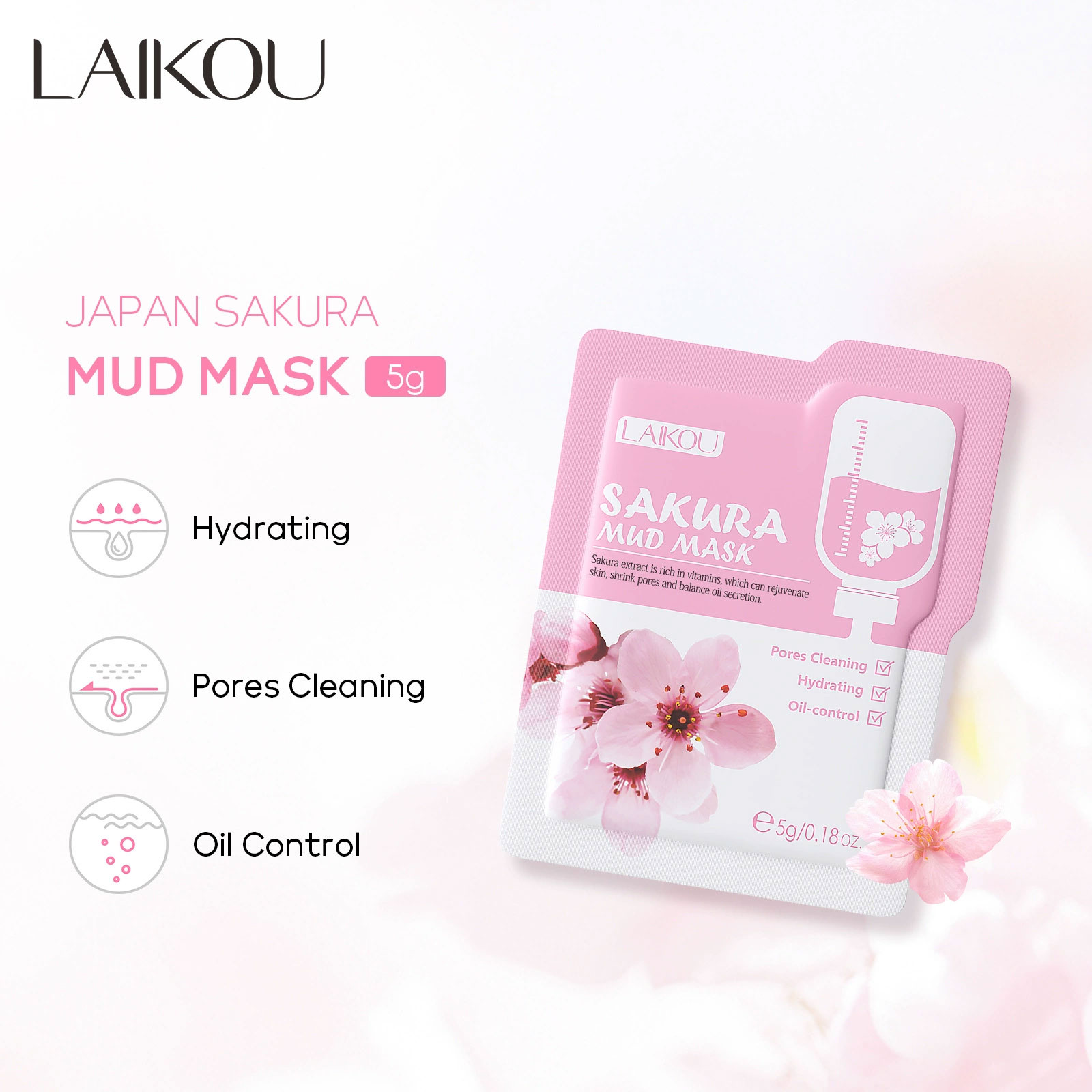 10pcsLAIKOU SAKURA Mud Mask BA - Mud Mask Kaolin บทวิจารณ์และราคา